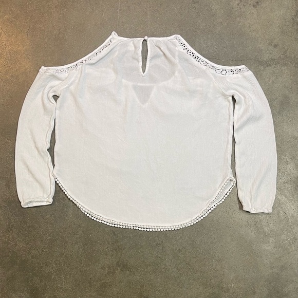 Aeropostale Long Sleeve Lace Trim Peasant Babydoll Shirt Y2K - Picture 5 of 9